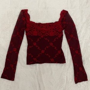 Vintage Moda International Deep Red Top
